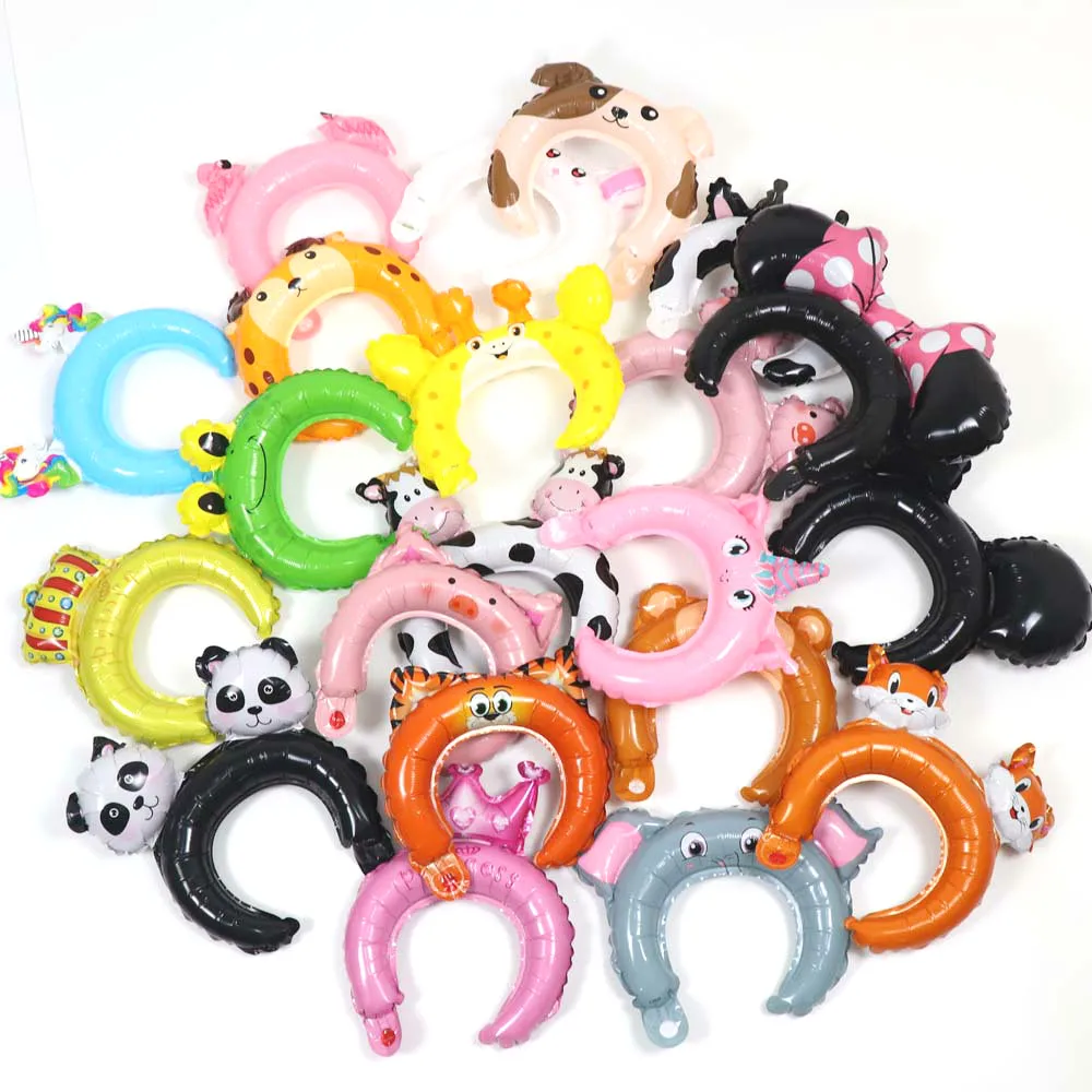 

10pcs Cute Animal Tiara Headband Foil Balloon Frog Panda Unicorn Flamingo Baby Shower Happy Birthday Wedding Party Decoration