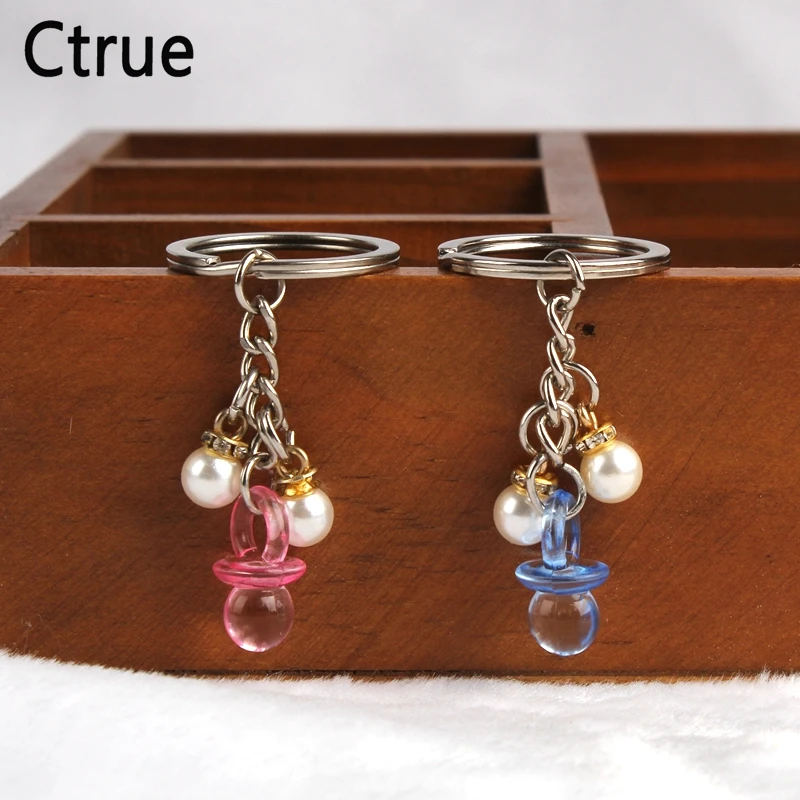 

5pcs blue & pink Baby's Nipple Keychain girl baby shower gift souvenir boy birthday party decorations kids