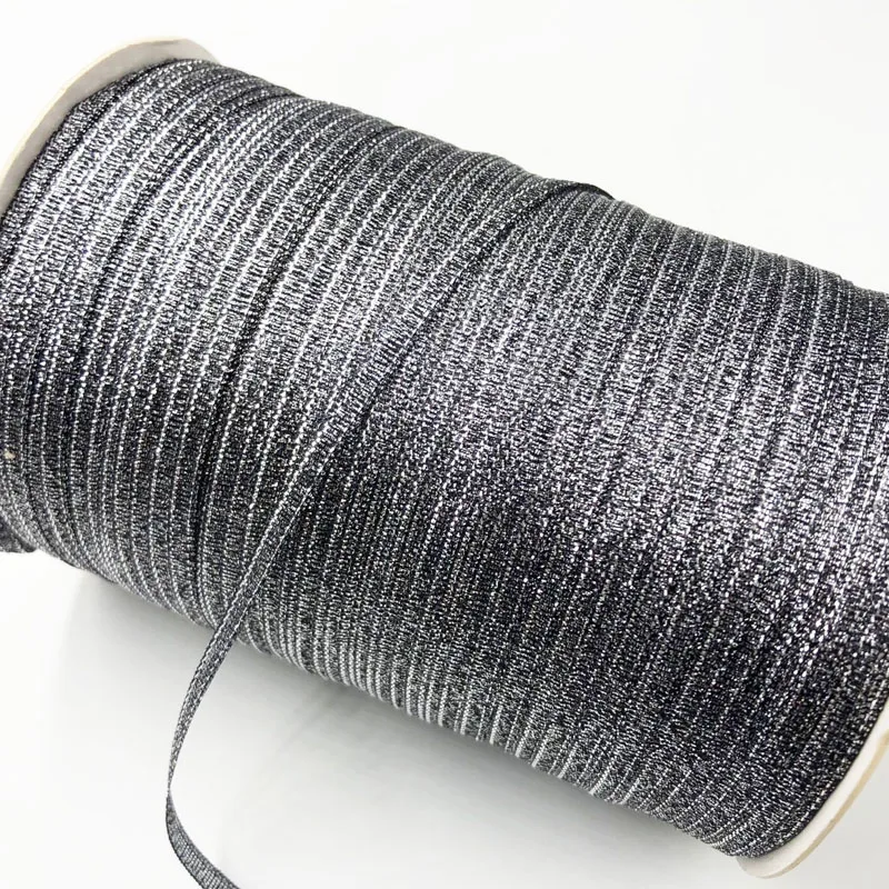 

20 Yards 3mm width glitter ribbon gift packing belt wedding party Christmas embellishment ribbon sewing accessories Black 111