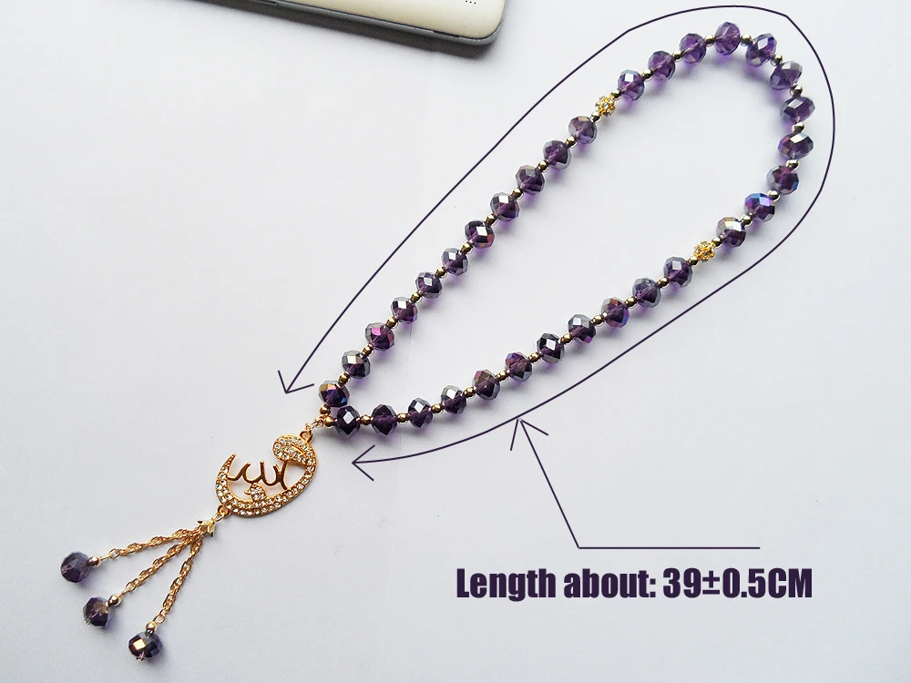 Популярная романтический сексуальный мусульманин подвеска фиолетовый кристалл браслет для женщин, 2R эластичный канат цепи мусульманских кристалл браслеты