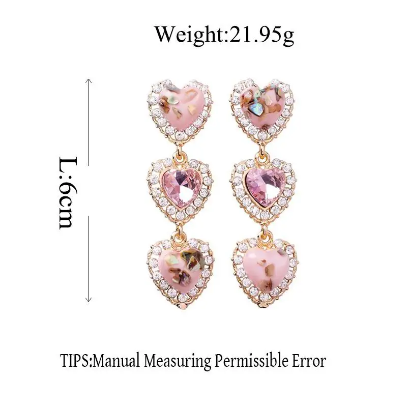 MENGJIQIAO 2018 New Colorful Shell Love Heart Crystal Long Pendientes Mujer Moda Statement Rhinestone Drop Earrings For Women