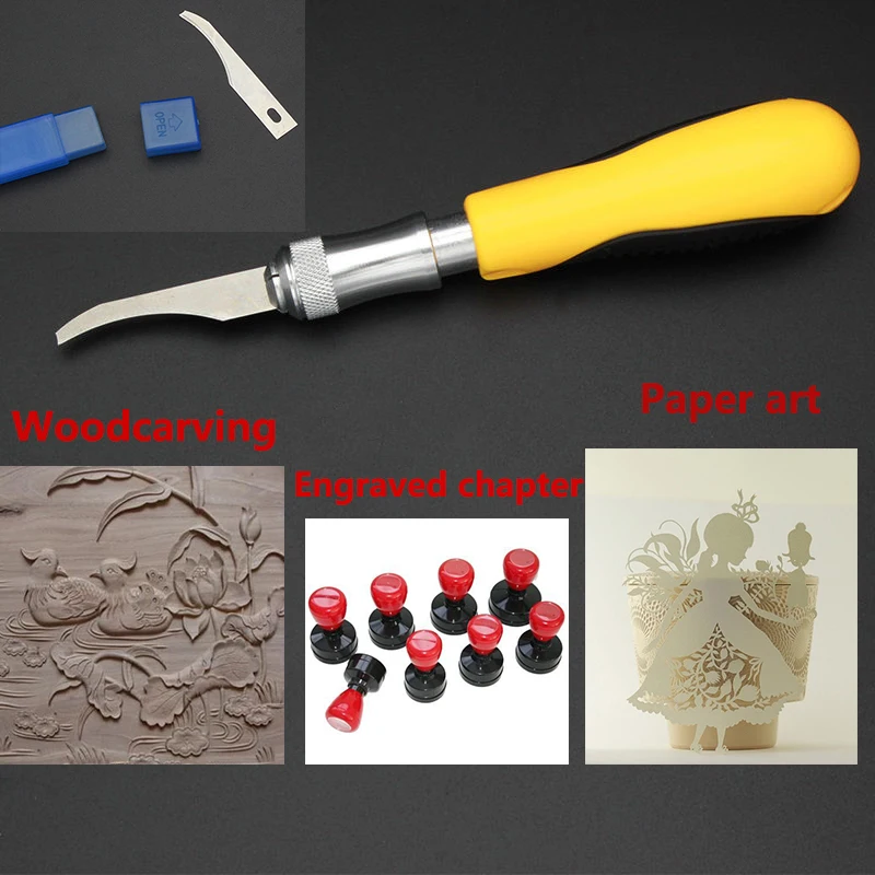 

Plastic Handle Carving knife Multi-purpose cutter Suitable for Woodcarving Engraved chapter & Paper art With 2 Pcs Blade