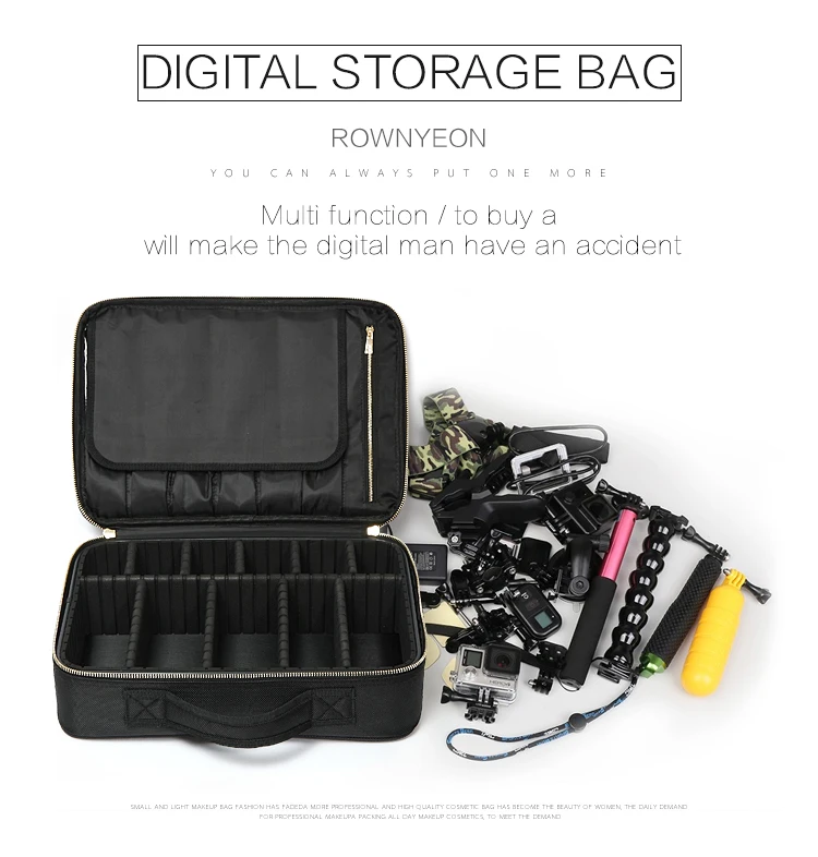 Women Professional Makeup Organizer Large Capacity Storage Case Oxford Cosmetic Bag High Quality Casual Disassembly Suitcase