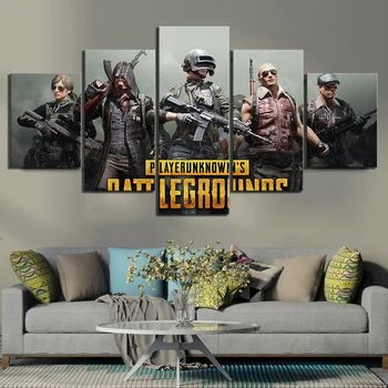 

Modular Pictures Canvas Print Poster 5 Pieces/Pcs PUBG Game Home Decorative Painting Modern Wall Artwork Boy Bedroom Framework
