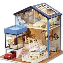 Миниатюрный Кукольный Дом DIY кукольный домик с мебели деревянный кукольный дом игрушки для детей Рождественский подарок на день рождения Сиэтл