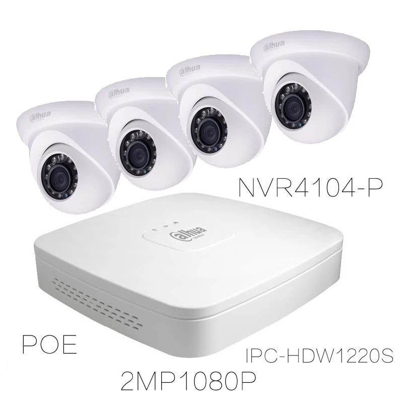 2MP IP PoE Network NVR Security Camera System with 4x 200W IP Dome