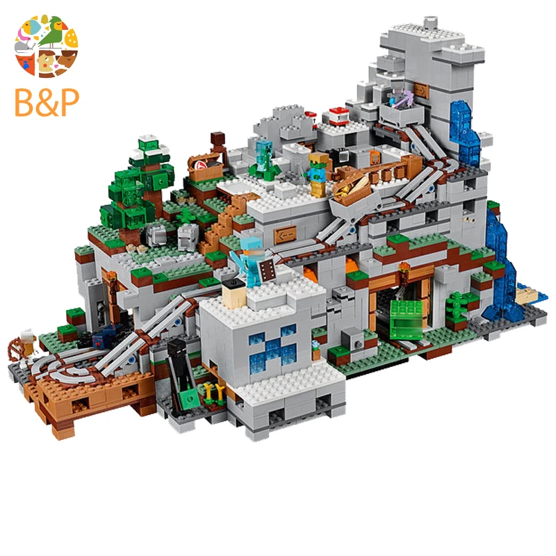 

18032 The Mountain Cave My worlds Model Building Kit Blocks Bricks Children Toys Clone 21137