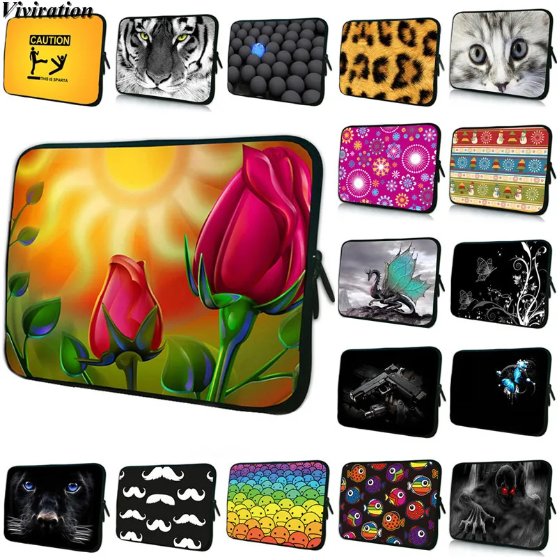 

Women Floral Laptop Bag 17 Inch Computer Notebook Cover Case 17.3 16.8" Sleeve Neoprene Bag Viviration Funda Soft Zipper Bags
