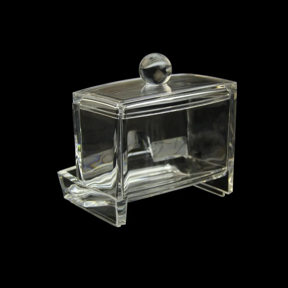 Acrylic Cotton Swab Organizer Stick Box Cosmetic Holder Makeup Storage