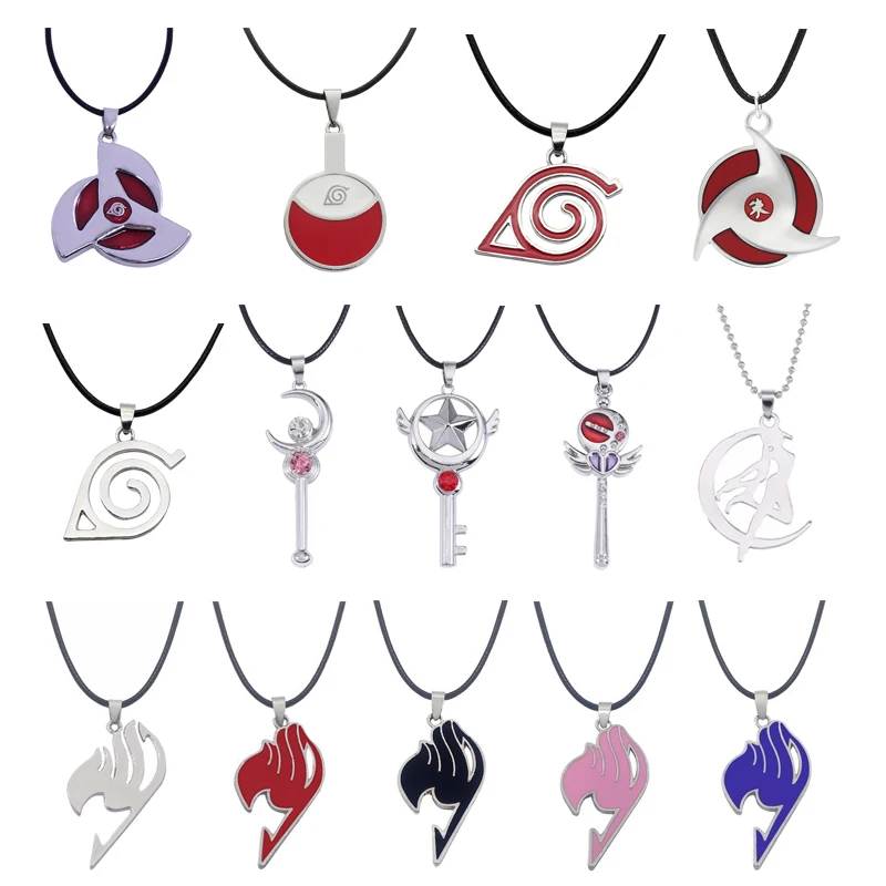 Us 10 26 Offnew Japanese Anime Necklace Naruto Symbol Pendant Ninja Sailor Moon Pendant Fairy Tail Uchiha Sharingan Necklace Pendant Gift In