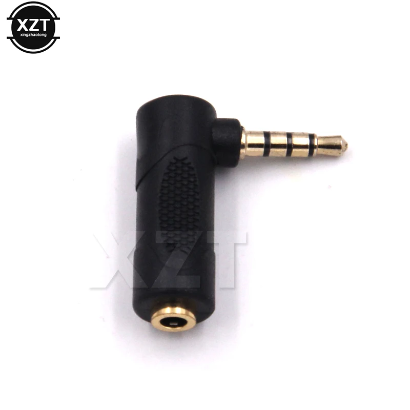 90 Degree 4 Pole 3.5mm Male To 3 Pole 3.5mm Female Stereo L Shape aux Audio Connector Extender Headphone Jack Adapter Converter