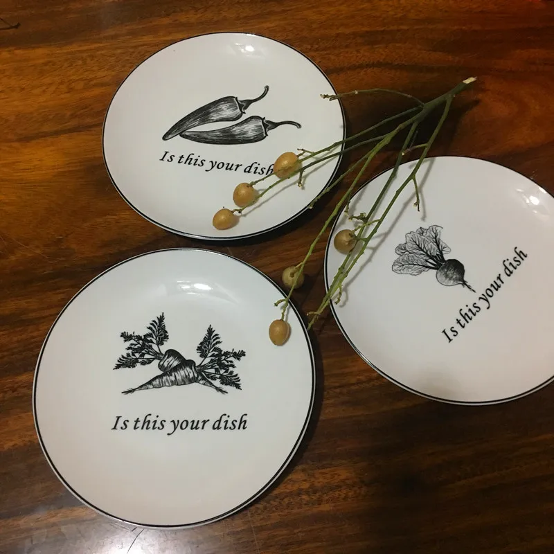 vegetable pattern dinner set (10)