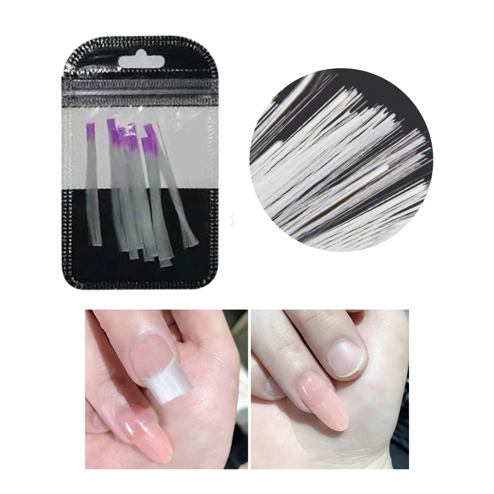 

10pcs Nail Extension Fiber Nail Form Fibernails Acrylic Tips Fiberglass Extension Fiber Glass for Silk Building Nail Art Tool