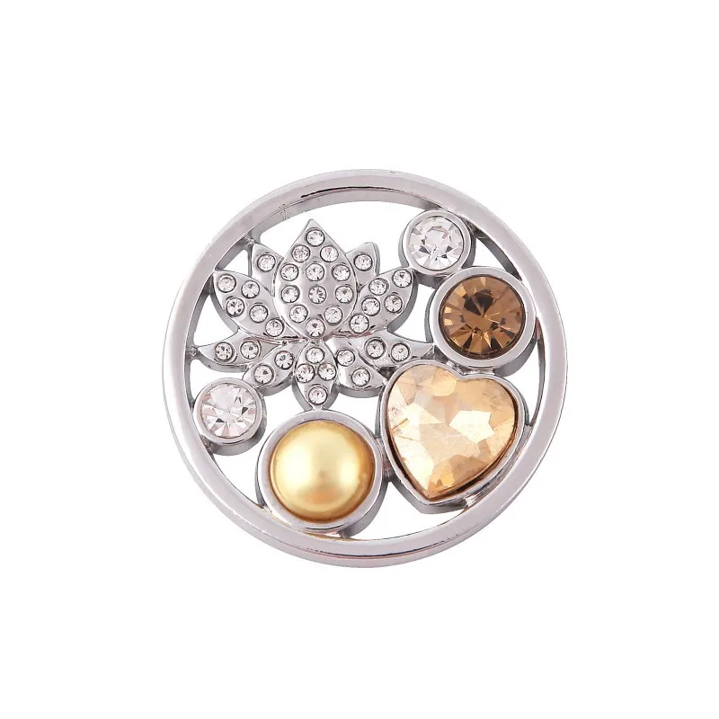 Somsoar 33mm Deluxe Coin with Lotus Flower Fit 35mm My Coin Holder Pendant Necklace 10pcs//lot