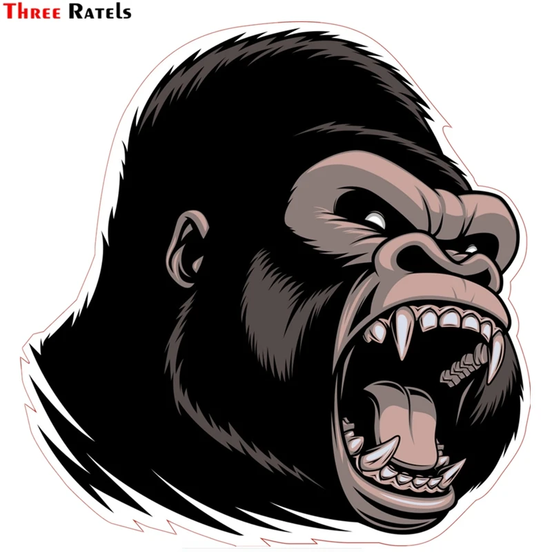 

Three Ratels TZ-1538#15.4*15cm evil gorilla car stickers colorful funny auto sticker decals