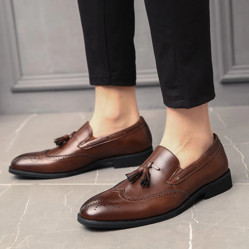 elegant formal leather shoes men luxury brand tassel dress male footwear italian office wedding moccasins homme brogue oxfords (19)