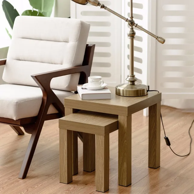 Giantex Set Of 2 Nesting Coffee End Table Side Tables Living Room Giantex Set Of 2 Nesting Coffee End Table Side Tables Living Room Home Decor Wood Color