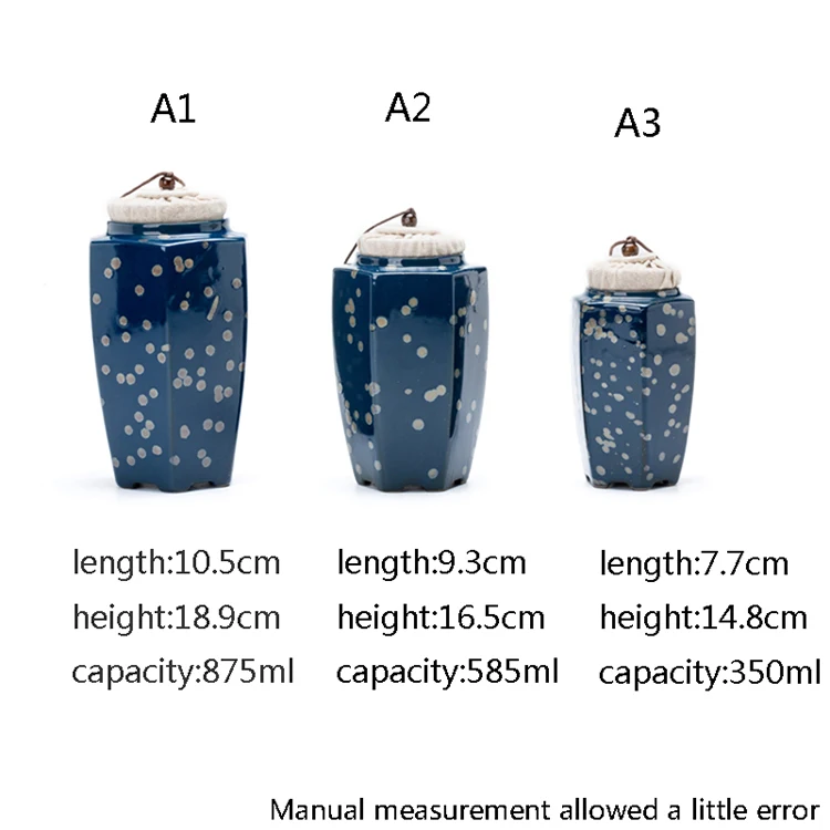 Японский Стиль грубая керамика синяя глазурь Чай Caddy керамическая емкость контейнеры для чая конфеты Кофе бутылки специй банку Винтаж Home