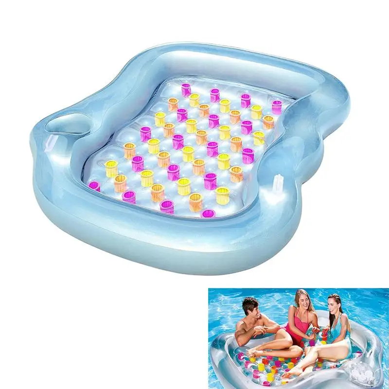 

Double Inflatable Pool Float Floating Air Cushion Thickening Novelty Swimming Pool Float Rafts PVC Floating Bed