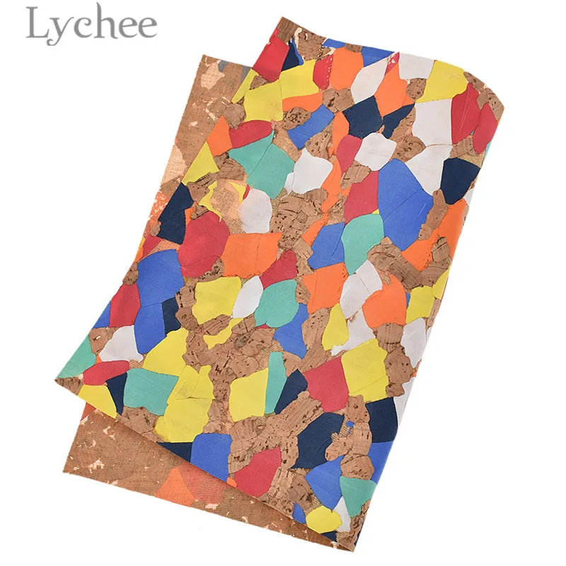 Lychee Life 29x21 см A4 винтажный цветочный узор мягкий пробковый материал высокое качество Синтетическая Кожа DIY материал для сумок одежды - Цвет: 3