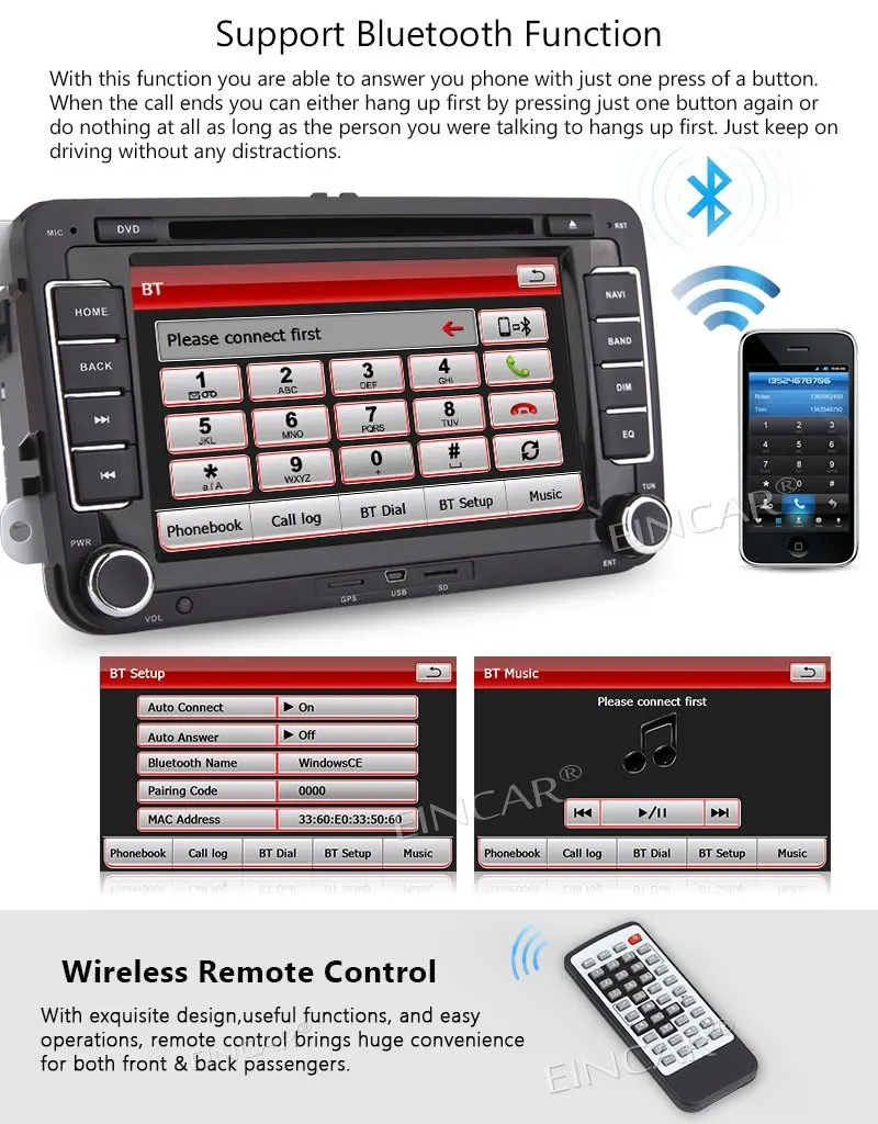 7 &quotДвойной Дин Радио Стерео DVD плеер для VW GPS/Bluetooth Авто Радио/рулевое колесо