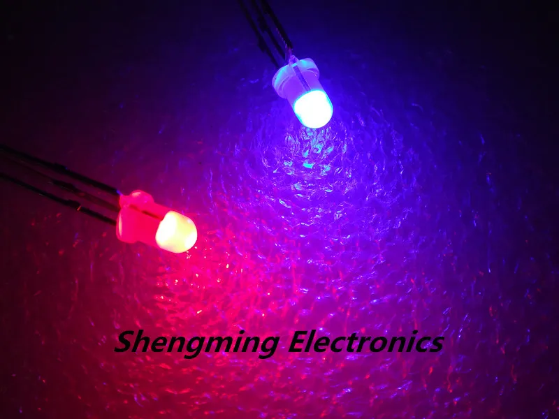 

100pcs 3mm 3Pin Diffused Red & Blue Light Common Anode Led Diode