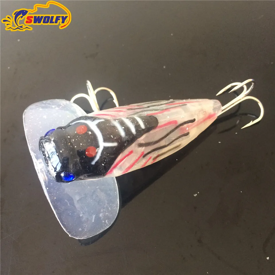 

4pcs 8.9g Topwater fishing popper floating lure baits, fishing insect bait lure tackle ,hard plastic insect cicada lure baits