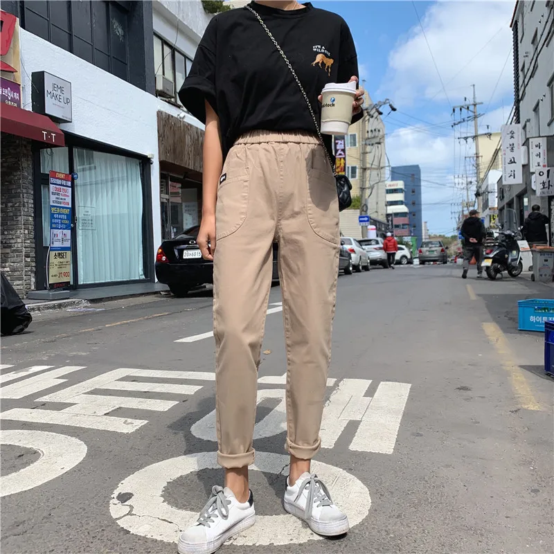 

S-XL 2 colors 2019 spring korean style women denim Pants loose high waist jeans women straight pants womens (Z8566)