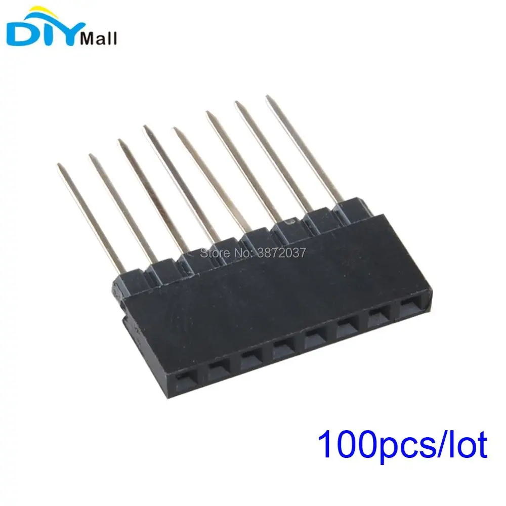 

100pcs/lot 8Pin 2.54mm Single Row Female Pitch Header Socket for Arduino