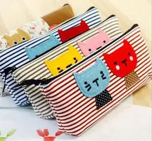 Cute Lovely Mini Pen Case Canvas Cosmetic Bag Makeup Brush Case