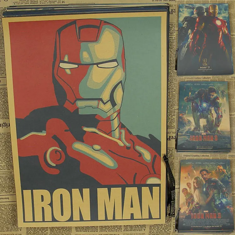 Vintage Paper Retro font b anime b font poster Iron Man Posters kid cudi poster Vintage