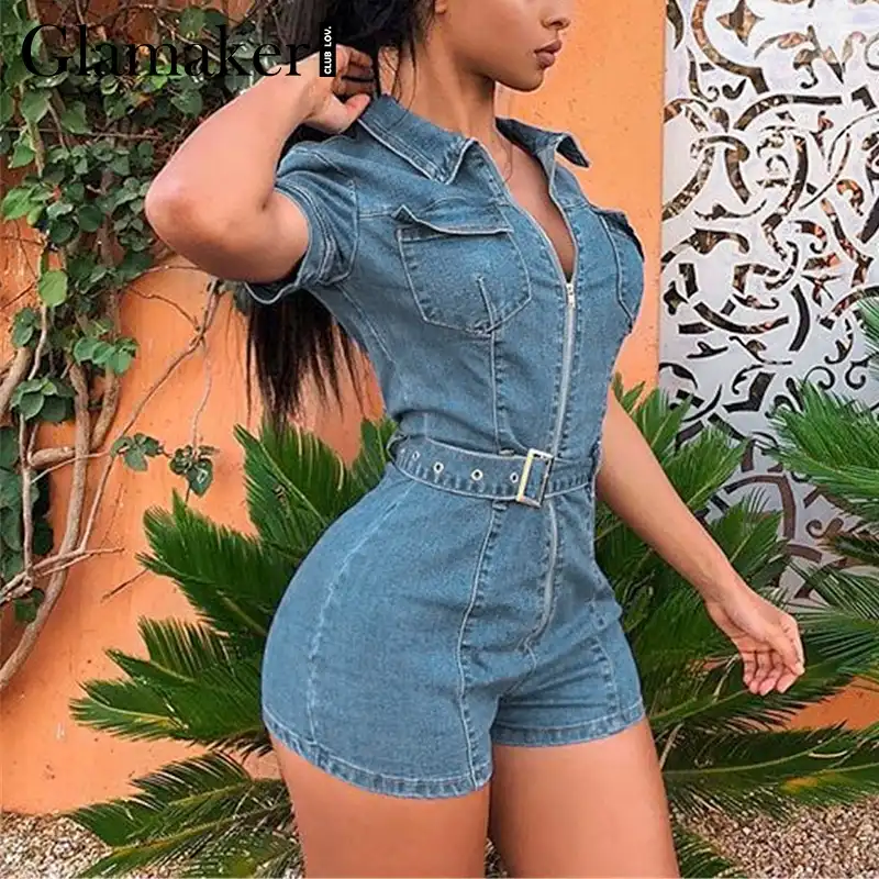 buckle belt playsuit