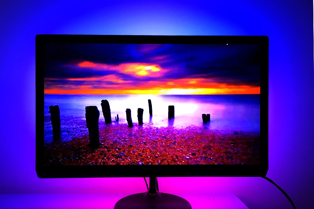 Светодиодная лента Ambilight USB 5050 RGB Dream color ws2812b для ТВ настольного ПК, тыловая подсветка 1 м 2 м 3 м 4 м 5 м