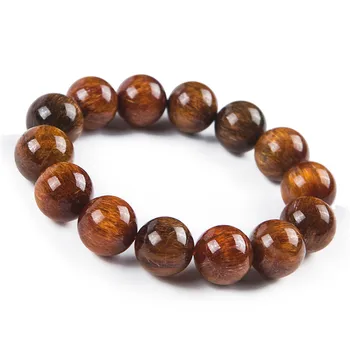 

Natural Copper Rutilated Quartz Women Crystal Transparent Round Bead Bracelet 16mm