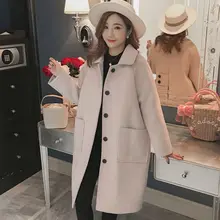 Шерстяное пальто женское длинное осенне-зимнее пальто новое популярное шерстяное пальто для студентов