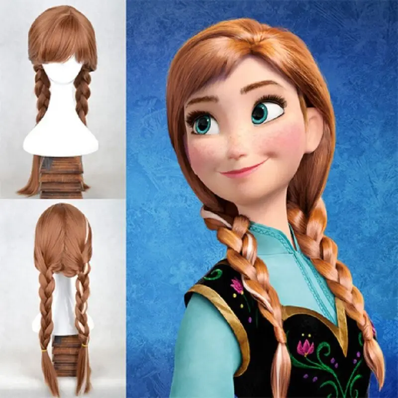 Disney Cosplay Doll Wig Frozen Elsa Anna Snow Princess Series Halloween Cos Anime Haired Blond Child With Pigtails Doll Wig Disney Cosplay Doll Wig Frozen Elsa Anna Snow Princess Series Halloween Cos Anime Haired Blond Child With Pigtails Doll Wig