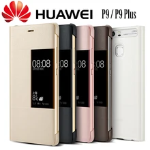 Официальный huawei P9 P9 plus чехол с откидной крышкой из искусственной кожи, умный чехол с окошком для сенсорного экрана huawei P9 plus, чехол для телефона s