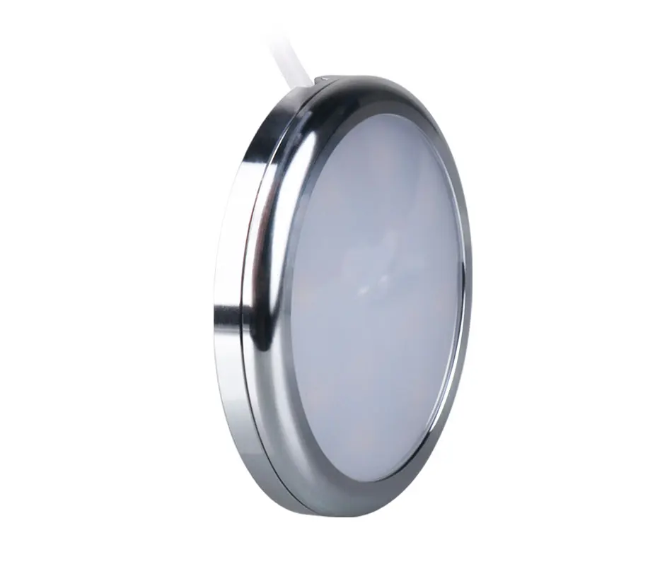 2.5W 12V DC LED Cabinet Lights Round Aluminum Puck Lamp Kitchen Counter Cupboard Bar Showcase Lamps Led Fixtures Shelf Lighting (4)