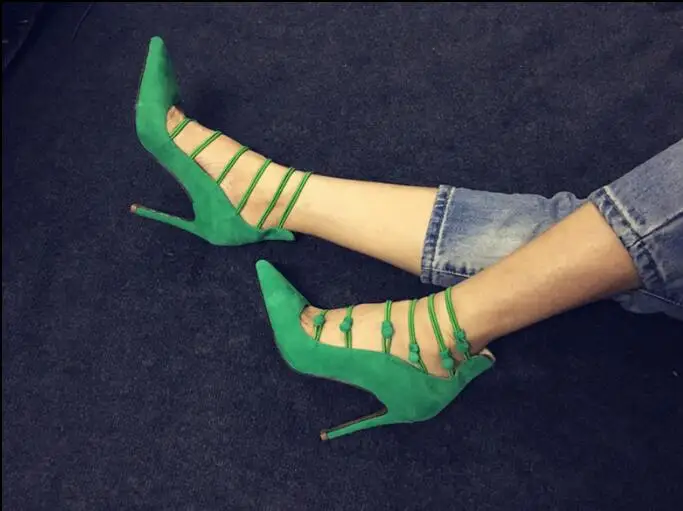 

2018 spring green shoes women sexy pointed toe pumps shoes special design button ladies shoes fashion high heels pumps women