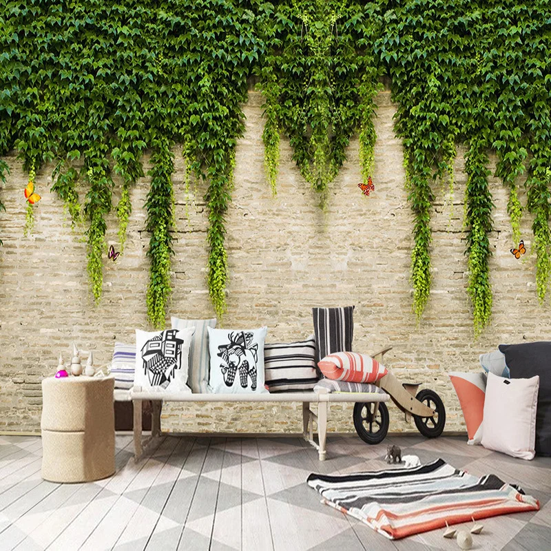 Custom Photo Wallpaper 3D Stereo Virginia Creeper Brick Wall Painting Modern Simple Living Room TV Sofa Bedroom Home Decor Mural