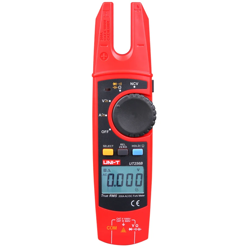 

UNI-T UT256B Ture RMS Digital Clamp Fork Meter Multimeter AC DC Voltage Current Resistance Capacitance Meter NCV Tester