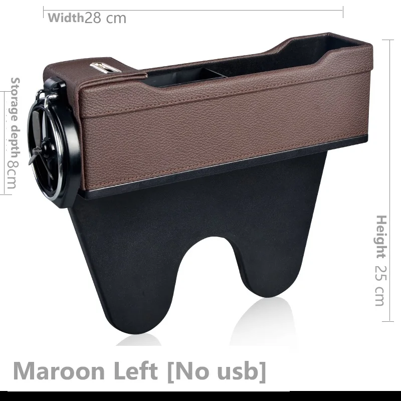 USB автомобильный органайзер для сидения, сумка для хранения, автомобильный держатель для телефона, сумка для ключей, кошелек для сигарет, аксессуары для автомобиля - Название цвета: Maroon Left(No USB)