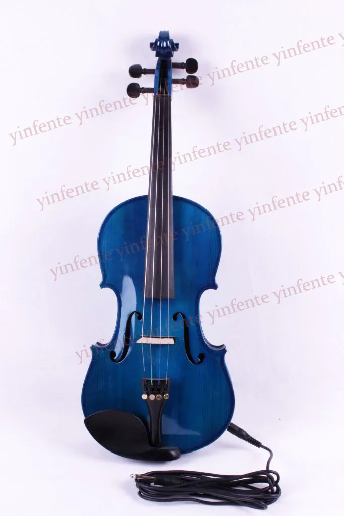 

4 string blue Electric Acoustic Violin 4/4 Full Size Maple Spruce wood advance
