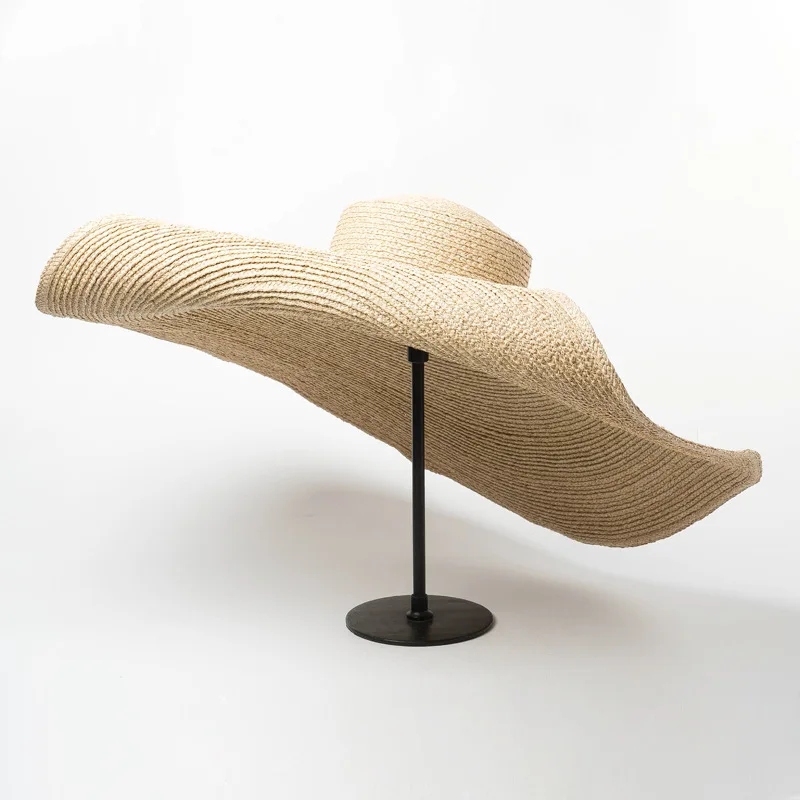 01812-HH7268 дизайн лето ручная работа рафия можно сложить сфотографировать Леди Шляпа Fedora женская шляпа для отдыха, отдыха, пляжа