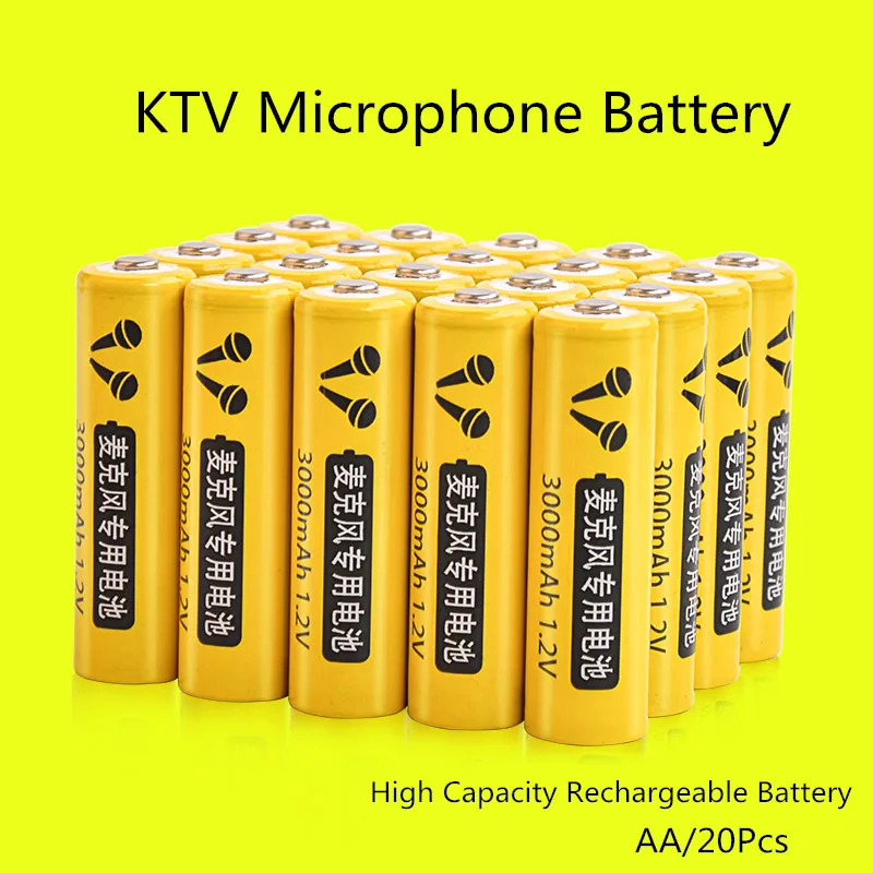LEISE оригинальные KTV Аккумуляторы для микрофона 20 шт. AA 3000 мАч 1 2 В аккумуляторная