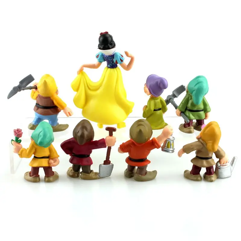 Игрушки из мультфильма Disney 8 шт./компл. белоснежная принцесса и семь карликов экшн