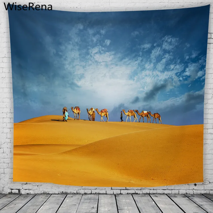 

Desert Camel Sunset Wall Tapestry Background Cloth Bedroom Living Room Wall Hanging Tapestries Beach Blanket Home Decorations
