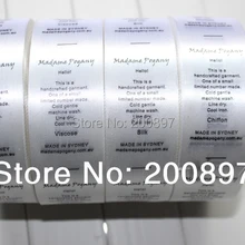 Заказные этикетки 1000 шт в рулоне ярлык для одежды инструкция печатная бирка в сатине или нетканом