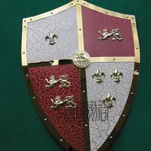 S3316 Средневековый Крест Лев крестоносца армии Железный щит Ирис рыцарь 25," X 17,4"