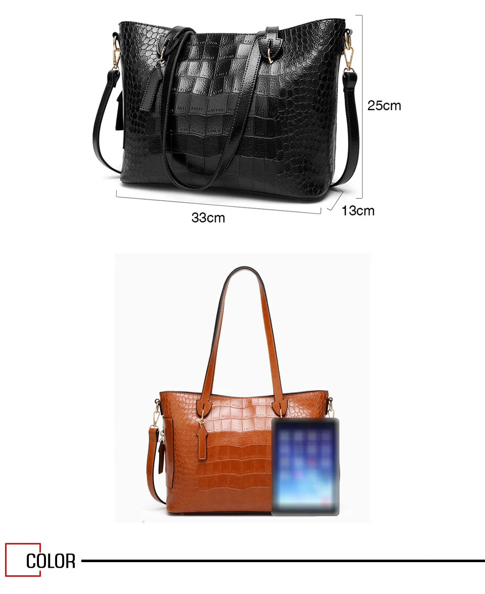 HJPHOEBAG сумка Брендовая женская сумка из крокодиловой кожи Модная сумка-шоппер Женская Роскошная Сумка через плечо сумка YC030